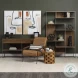 Grosjean Brown Leather Accent Chair