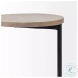 Ballatine Brown Wood And Black Metal Round Accent Table