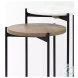 Larkin White Marble And Black Side Tables with Brown Wood Shelf 