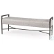Charlotte Gray Herringbone Fabric Bench