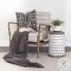 Ajax Cream Fabric And Brown Wood Accent Chair