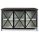 Dimitra Dark Iron And Glass Doors Kitchen Island