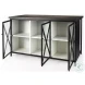 Dimitra Dark Iron And Glass Doors Kitchen Island