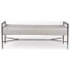Charlotte Gray Herringbone Fabric Bench