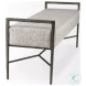 Charlotte Gray Herringbone Fabric Bench