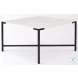 Lucas White Marble And Black Metal Coffee Table