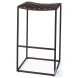 Clarissa Dark Brown Woven Leather Bar Stool