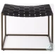 Clarissa Black Woven Leather Stool