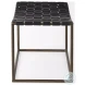 Clarissa Black Woven Leather Stool