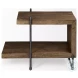 Maddox Brown Solid Wood And Black Metal U Shaped Side Table