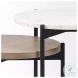 Larkin White Marble And Black Side Tables with Brown Wood Shelf 