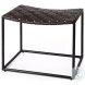 Clarissa Brown Leather Woven Stool