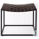 Clarissa Brown Leather Woven Stool