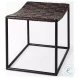 Clarissa Brown Leather Woven Stool