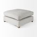 Valence Light Gray Performance Fabric Square Ottoman