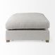 Valence Light Gray Performance Fabric Square Ottoman