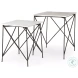 Lorlei White Marble And Gray Iron Legs Side Table
