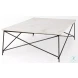Lorlei White Marble And Gray Iron X-Shaped Coffee Table