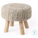 Bina Taupe Wool Stool