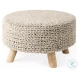 Bina Light Gray Wool Stool