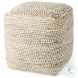 Ekani Beige Cotton Pouf