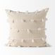 Erica Cream and White 20 x 20" Decorative Pillow Cover