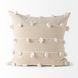 Erica Cream and White 20 x 20" Decorative Pillow Cover
