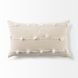Erica Cream and White 13 x 21" Decorative Pillow Cover