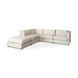 Valence Beige Performance Fabric Square Ottoman