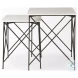 Lorlei White Marble And Gray Iron Legs Side Table