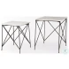 Lorlei White Marble And Gray Iron Legs Side Table
