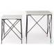 Lorlei White Marble And Gray Iron Legs Side Table