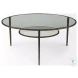 Felicity Glass Top And Antique Gold Iron Occasional Table Set