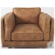 Brooks Cognac Brown Faux Leather Chair