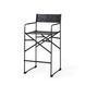 Direttore Black Upholstered Counter Height Stool