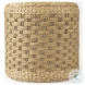 Michelle Light Brown Woven Seagrass Round Pouf