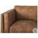 Brooks Cognac Brown Faux Leather Sofa