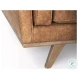Brooks Cognac Brown Faux Leather Sofa