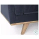 Brooks Navy Blue Fabric Sofa