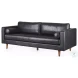 Svend Black Leather Sofa