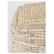 Aalia Beige Leather And Jute Pouf