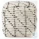 Aaohi Cream And Black Cotton Patterned Pouf