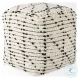 Aaohi Cream And Black Cotton Patterned Pouf