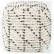 Aaohi Cream And Black Cotton Patterned Pouf