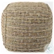Binita Brown Hemp Wool and Cotton Pouf