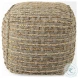 Binita Brown Hemp Wool and Cotton Pouf