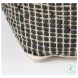 Aalia Gray Leather And Jute Pouf