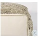 Aalia Beige Leather And Jute Pouf