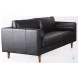 Svend Black Leather Sofa
