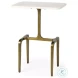 Preston White Marble And Gold Metal Accent Table